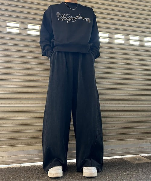 裏毛ワイドカーブパンツ