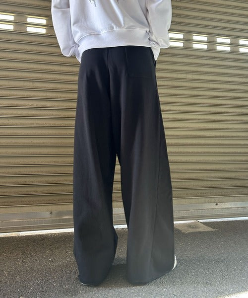 裏毛ワイドカーブパンツ