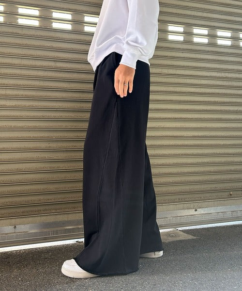裏毛ワイドカーブパンツ