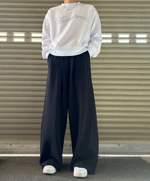 裏毛ワイドカーブパンツ