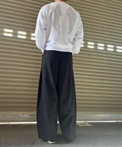 裏毛ワイドカーブパンツ