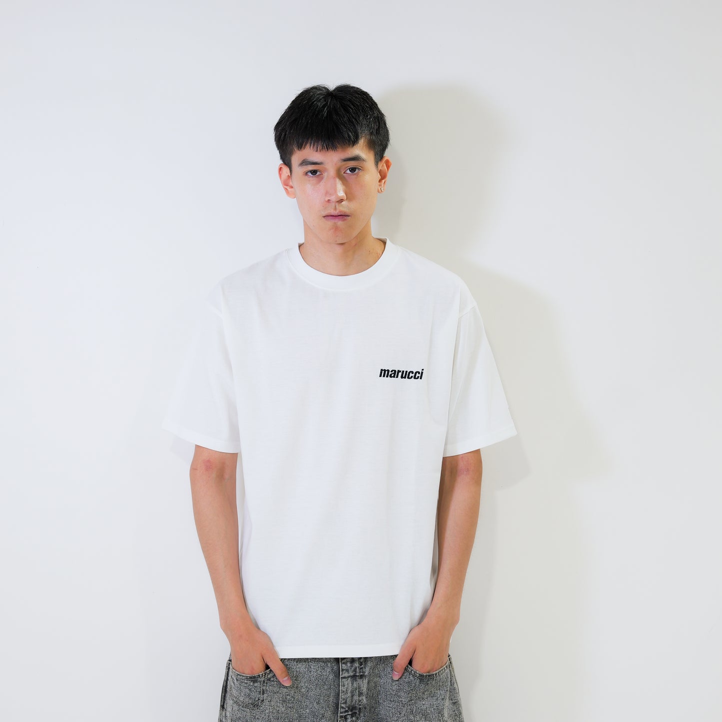 marucci  ロゴ刺繍Tシャツ